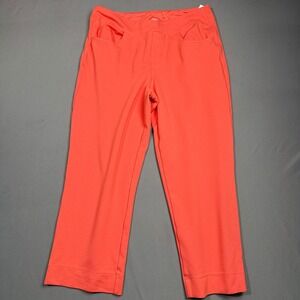Belle Kim Gravel Pants Womens 14 Coral Pink‎ Crop Pull On Stretch Casual